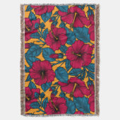 ハイビスカスの花 スローブランケット (正面縦)