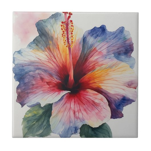 ハイビスカスの花 タイル (正面)