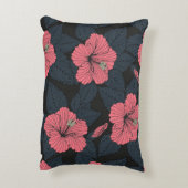 ハイビスカスの花:ダークシームレスの壁紙。 アクセントクッション (裏面(縦))