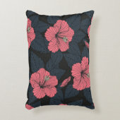 ハイビスカスの花:ダークシームレスの壁紙。 アクセントクッション (正面(垂直))