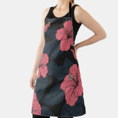 ハイビスカスの花：ダークシームレスの壁紙。 エプロン (インサイチュ)