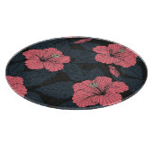 ハイビスカスの花：ダークシームレスの壁紙。 カッティングボード (角)