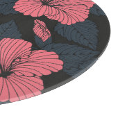 ハイビスカスの花：ダークシームレスの壁紙。 カッティングボード (角)