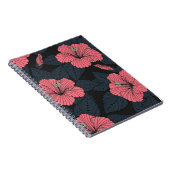 ハイビスカスの花：ダークシームレスの壁紙。 ノートブック (右側)