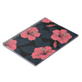 ハイビスカスの花：ダークシームレスの壁紙。 ノートブック (左側)