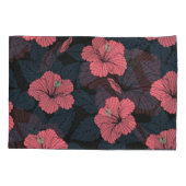 ハイビスカスの花：ダークシームレスの壁紙。 枕カバー (裏面)