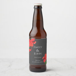 ハイビスカスの花 ビールボトル ラベル