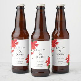 ハイビスカスの花 ビール瓶ラベル ビールラベル