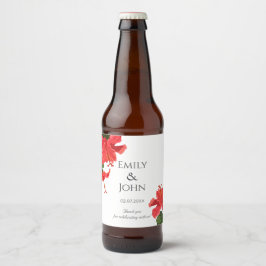 ハイビスカスの花 ビール瓶ラベル ビールラベル