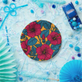 ハイビスカスの花 ペーパープレート (パーティー)