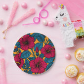 ハイビスカスの花 ペーパープレート (パーティー)