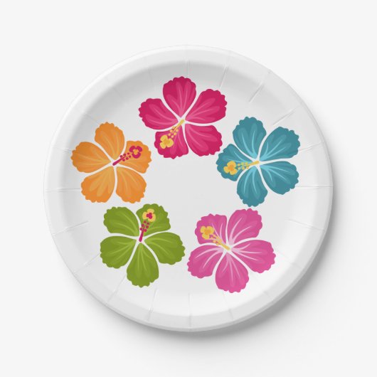 ハイビスカスの花 ペーパープレート (正面)