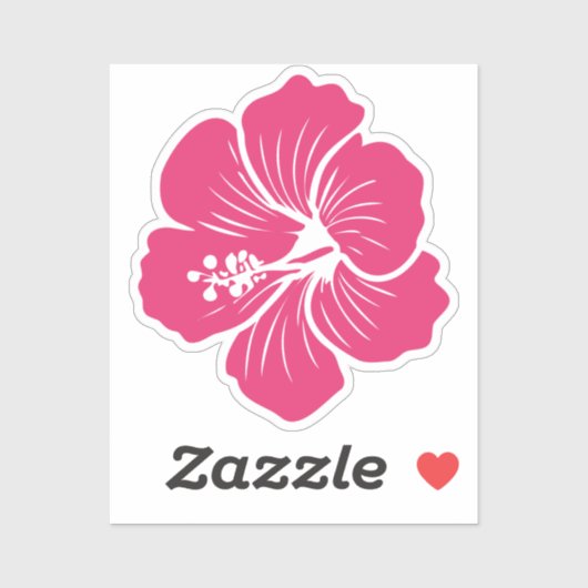 ハイビスカスの花 マゼンタまたはバイオレットカラー シール (シート)
