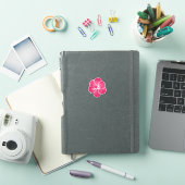 ハイビスカスの花 マゼンタまたはバイオレットカラー シール (iPadカバー)