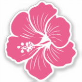 ハイビスカスの花 マゼンタまたはバイオレットカラー シール (正面)