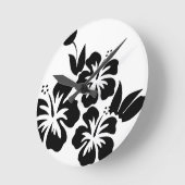 ハイビスカスの花 ラウンド壁時計 (傾斜)