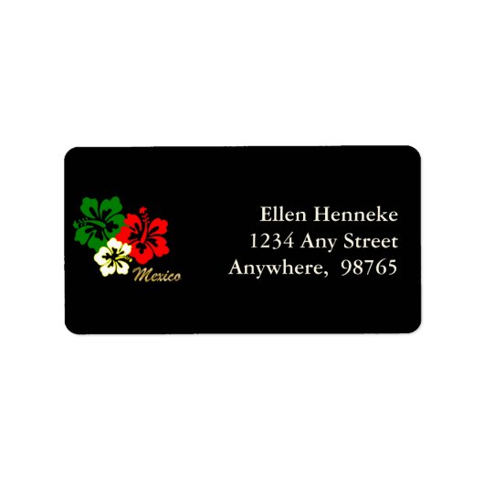 ハイビスカスの花 ラベル (正面)