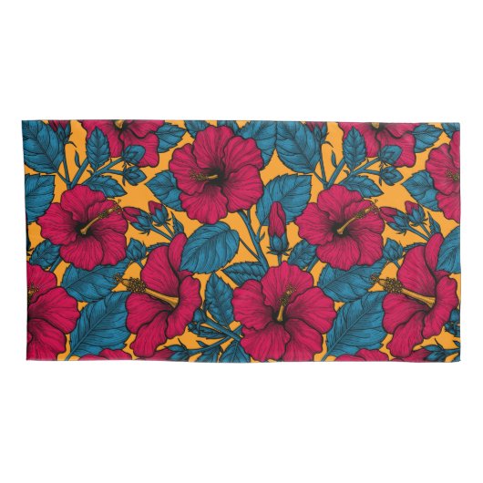 ハイビスカスの花 枕カバー (裏面-右)