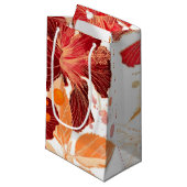 ハイビスカスの花-水彩画のペンキ2 スモールペーパーバッグ (正面アングル)