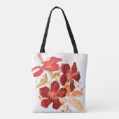 ハイビスカスの花-水彩画のペンキ2 トートバッグ (裏面)