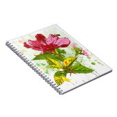 ハイビスカスの花-水彩画のペンキ ノートブック (右側)