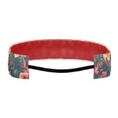 ハイビスカスの花、熱帯性花の模様 アスレチックヘッドバンド (裏面)