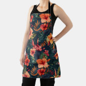 ハイビスカスの花、熱帯性花の模様 エプロン (インサイチュ)