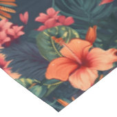 ハイビスカスの花、熱帯性花の模様 テーブルクロス (アングル)