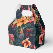 ハイビスカスの花、熱帯性花の模様 フェイバーボックス (裏面サイド)