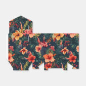 ハイビスカスの花、熱帯性花の模様 フェイバーボックス (折り畳みなし)