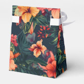 ハイビスカスの花、熱帯性花の模様 フェイバーボックス (裏面サイド)