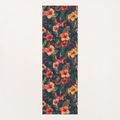 ハイビスカスの花、熱帯性花の模様 ヨガマット (正面)