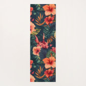 ハイビスカスの花、熱帯性花の模様 ヨガマット (裏面)