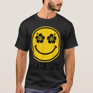 ハイビスカスの花 笑顔 ビーチライフ ハワイ サマー Tシャツ