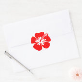 ハイビスカスの赤い花 ラウンドシール (封筒)