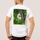 ハイビスカスの赤Tシャツに蝶の長いゼブラ トライブレンドTシャツ (裏面)
