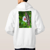ハイビスカスの赤Tシャツに蝶の長いゼブラ パーカ (裏面)