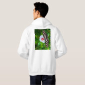 ハイビスカスの赤Tシャツに蝶の長いゼブラ パーカ (裏面フル)