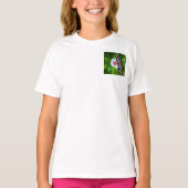 ハイビスカスの赤Tシャツに蝶の長いゼブラ Tシャツ (正面)