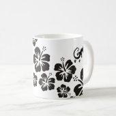 ハイビスカスの開花は黒でゲッコスと コーヒーマグカップ (正面右)