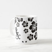 ハイビスカスの開花は黒でゲッコスと コーヒーマグカップ (正面左)
