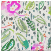 ハイビスカスの陽気で絵画的な水彩画 ファブリック (クローズアップ)