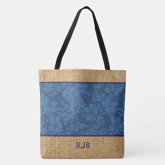 ハイビスカスのPareauのハワイのモノグラムのビーチのバッグ トートバッグ (正面)