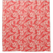 ハイビスカスのPareauの動揺してなハワイの花柄 シャワーカーテン (正面)