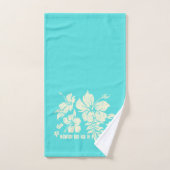 ハイビスカスのPareauの動揺してなハワイアンの座標 バスタオルセット (ハンドタオル)