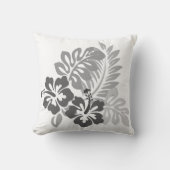 ハイビスカスは白黒コレクションを設計します クッション (正面)