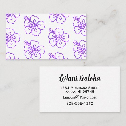 ハイビスカスろうけつ染めパターン帯の熱帯の雰囲気 名刺 (正面/裏面)