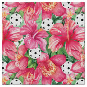 🌺ハイビスカスを使用した熱帯ピックボール ファブリック (クローズアップ)