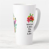 ハイビスカスを持つ熱帯ママ カフェラテマグ (右アングル)