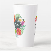 ハイビスカスを持つ熱帯ママ カフェラテマグ (正面)